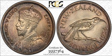 1934 6D KM-2 Ag MS66