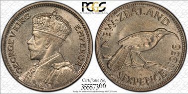 1936 6D KM-2 Ag MS66