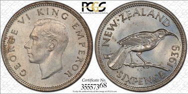 1939 6D KM-8 Ag MS65+