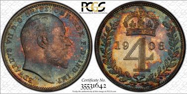 1908 4D Mdy S-3986 PL67+