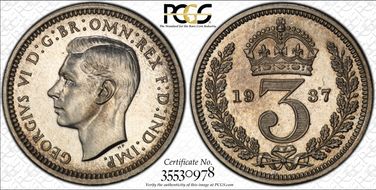 1937 3D S-4088 Crowned 3 PR66