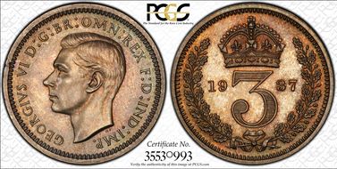 1937 3D S-4088 Crowned 3 PR65