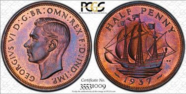 1937 1/2D S-4115 PR65RB