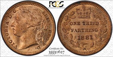 1881 1/3 Far S-3960 MS64+ RD