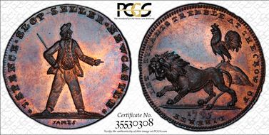 1795 Tk 1/2D DH-11 Northumberland, Spence's MS65RB