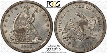 1840 50C WB-10 RPD, Reverse of 1839 MS61