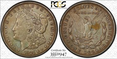 1921 $1 Morgan XF45