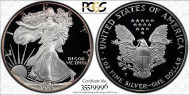 1989-S $1 Silver Eagle PR69DCAM