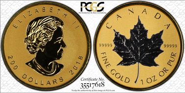 2018 $200 30th Ann. of The SML Incuse Reverse Proof PR69