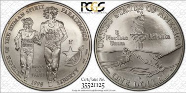 1995-D $1 Paralympic MS69