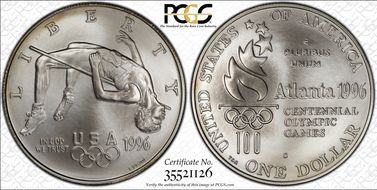 1996-D $1 High Jump MS69