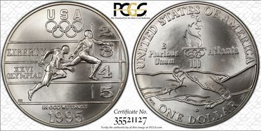 1995-D $1 Track & Field MS69