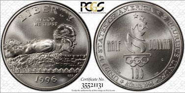 1996-S 50C Swimming MS69