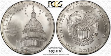 1994-D $1 Capitol MS70
