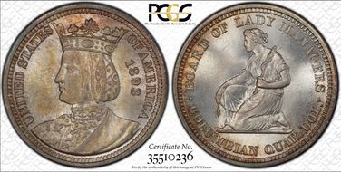 1893 25C Isabella MS66