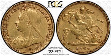 1900-P 1/2 Sov S-3880 AU53