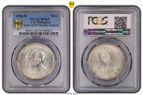 1936-M Peso Murphy-Quezon MS65