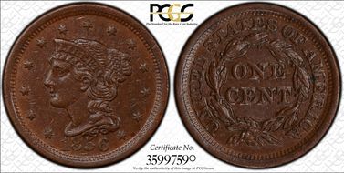 1856 1C Upright 5 AU55BN