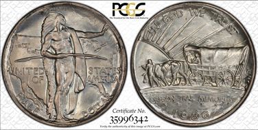 1936 50C Oregon MS67+