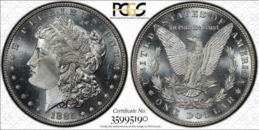 1885 $1 MS65PL