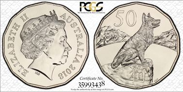 2018 50C Year of the Dog MS69