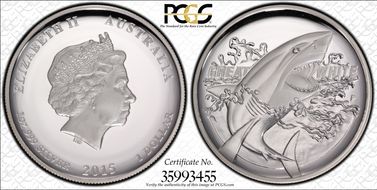 2015-P $1 Great White High Relief PR70DCAM