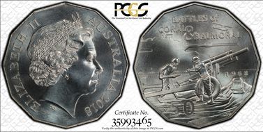 2018 50C Coral & Balmoral MS69