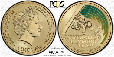 2018 $1 Australian Olympic Team MS67