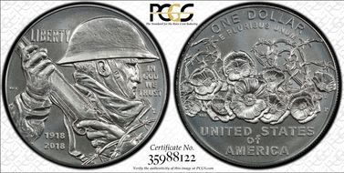 2018-P $1 WWI Centennial MS69