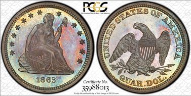 1863 25C PR66