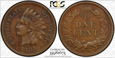 1909-S 1C Indian XF40BN