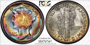 1945-S 10C MS67+