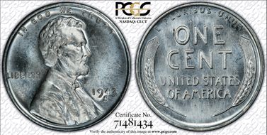 1943-S 1C MS67