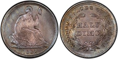 1837 H10C Seated, Small Date MS65