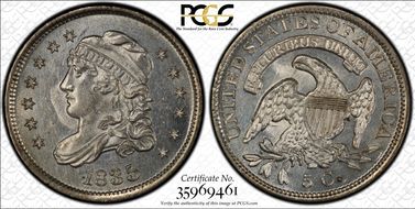 1835 H10C Large Date, Small 5C MS64