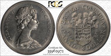1971 $1 British Columbia MS65