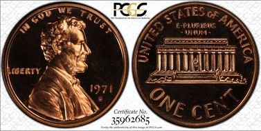 1971-S 1C DDO, FS-102 PR67RD