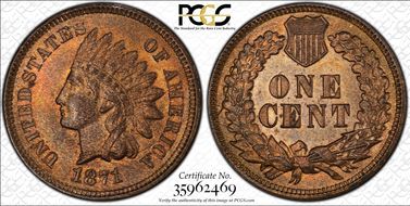 1871 1C MS65RB
