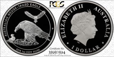 2018-P $1 Wedge-Tailed Eagle First Strike PR70DCAM