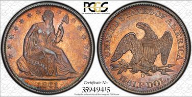 1861-O 50C AU53
