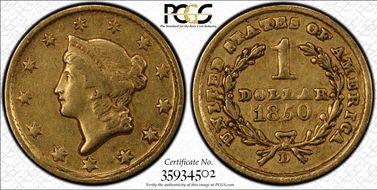 1850-D G$1 XF40