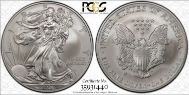 2008-W $1 Burnished Eagle, Rev '07 Mercanti Flag Signature SP70