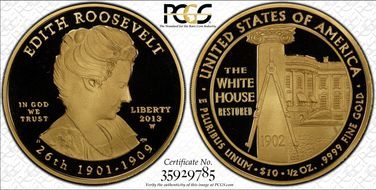 2013-W $10 Edith Roosevelt PR70DCAM