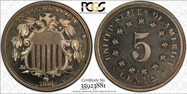 1868 5C PR66CAM
