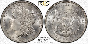 1888-O $1 VAM 9, Doubled Arrows MS65+