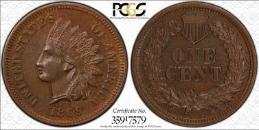 1869 1C AU58BN