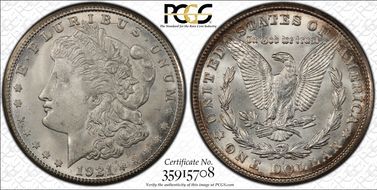 1921-S $1 VAM 6A(1A), BU Scratch MS65