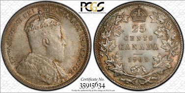 1908 25C MS65+
