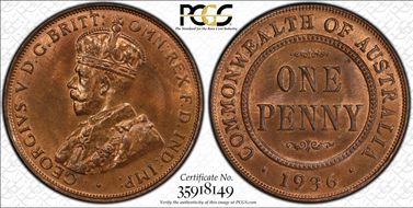 1936 (m) 1D KM-23 MS64+ RB