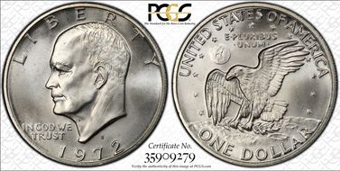 1972-S $1 Silver MS66